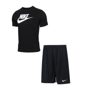 NIKE 夏季款男装圆领透气休闲跑步T恤男裤短裤运动两件套