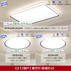 欧普照明 星空灰客厅吸顶灯套餐 C2 2室户 客厅灯+卧室灯x2