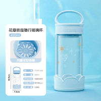 THERMOS 膳魔师 夏季高硼硅透明水杯 星空蓝 450ml