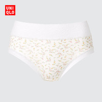 优衣库 女装莫代尔混纺高腰三角内裤 乳白色 L