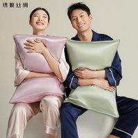 绣娘 丝绸 真丝枕套 48cmx75cm 水绿色