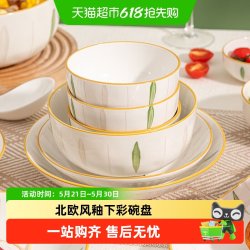 CERAMICS 21979 条纹釉下彩瓷碗 4.5英寸 多色可选