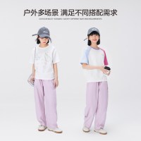 ZOSEE 女童裤子夏季薄款透气弯刀裤