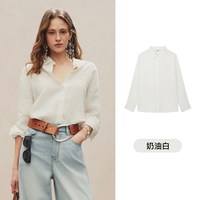 TEENIE WEENIE 亚麻混纺 蓝色 女士衬衫