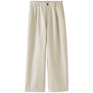 MUJI 無印良品 女士汉麻混纺直筒裤