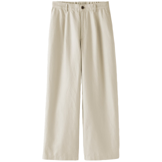 MUJI 無印良品 女士汉麻混纺直筒裤