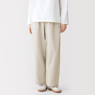 MUJI 無印良品 女士汉麻混纺直筒裤