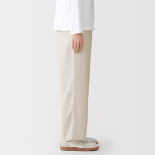 MUJI 無印良品 女士汉麻混纺直筒裤