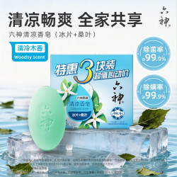 六神 家庭3块装清凉冰片香皂108g*3块