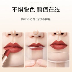 GOVO 新款正红色口红 哑光防水肉桂豆沙大牌正品官方旗舰店