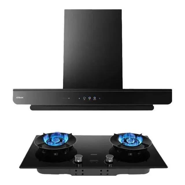 老板 双子星系列 E2+D2 欧式顶吸联动烟机灶具套装