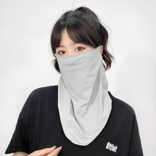 FOURDATRY 冰丝防晒面罩女全脸防紫外线透气薄遮阳骑行护颈面纱开车口罩围脖