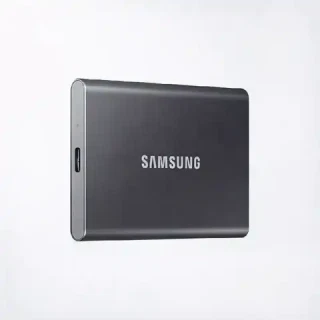 值友专享、淘金币可用、今日必买：三星 T7移动固态硬盘1TB USB3.2电脑安卓手机硬件加密外置两用 传输速度达1050MB/s