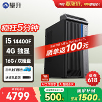 攀升 商睿Elite Pro 设计师办公商用台式电脑台式机电脑主机全套（14代酷睿i5 16G 256G+4T 4G独显）