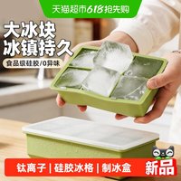 梦创 MCJJ1720 钛离子硅胶冰格制冰盒 紫色方形4格