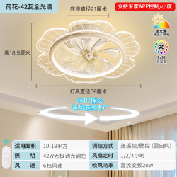 雷士 风扇灯客厅吊扇隐形餐厅现代欧式简约 荐42W丨智控摇头