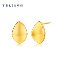 谢瑞麟（TSL）黄金耳钉5D硬金工艺菱形足金耳饰耳饰XR273 计价类（工费1580元） 约3.45g