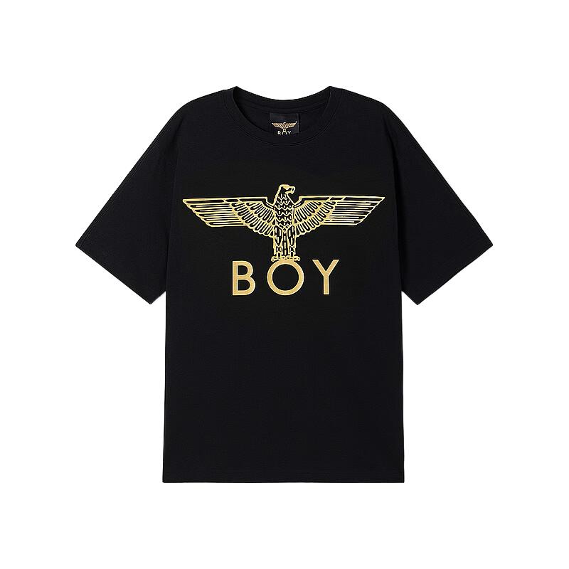 BOY LONDON 金翼锁链烫金工艺 黑印金 S 男士T恤