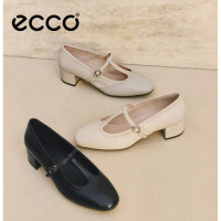 移动端、京东百亿补贴、京东超级补贴：ecco 【羊皮轻奢感】丽芙浅口粗跟高跟鞋软底不累脚通勤女鞋250613