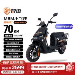 乐行电车 智迈电动摩托车踏板外卖车2500W大动力电池60V20Ah长续航双碟刹电瓶车电摩星钻黑