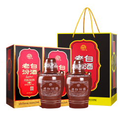 汾酒 老白汾10 清香型白酒 53度 475mL 2瓶 双瓶装（内含礼袋）