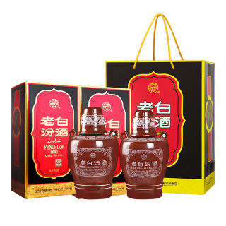 今日必买：汾酒 老白汾10 清香型白酒 53度 475mL 2瓶 双瓶装（内含礼袋）