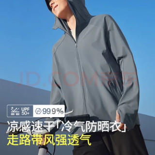 蕉下 男士防紫外线凉感防晒衣 AL系列 深蓝灰 XL
