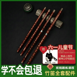 哈曼顿 笛子 精制一节E调苦竹笛 初学专业演奏横笛民族吹奏乐器成人儿童通用笛子