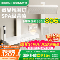 浪鲸 淋浴花洒套装智能数显氛围灯家用淋浴器全套增压背喷恒温花洒TS8 冷热-多功能按摩花洒