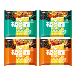 今麦郎 方便面 袋装安徽板面 非油炸宽面条卤香牛肉泡面速食食品 麻辣+香辣+泡椒+卤香