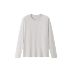 無印良品 MUJI FA12CC5A 棉混抗菌 燕麦色 L 长袖T恤