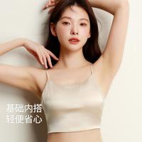 丝界 桑蚕丝无痕胸罩防走光抹胸美背内衣小胸聚拢不空杯文胸薄款