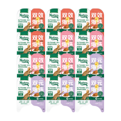 Nutro 猫罐头猫零食国产全价成猫一分为二营养爆珠主食餐盒混合味75g*12