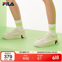 FILA 官方帆布鞋女鞋运动板鞋厚底低帮休闲鞋时尚小白鞋GEAR