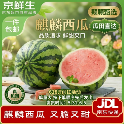 京鲜生 无籽麒麟西瓜  气泡柱，包装箱 2500g起 7-8斤