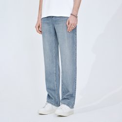 NVG·YOUNG NAVIGARE小帆船猫须水洗牛仔裤男夏季薄款裤子