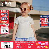 FILA 儿童童装T恤2026年夏季女小童短袖休闲圆领套头上衣