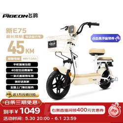 飞鸽 新E75 电动自行车 2026 48V13A铅酸电池