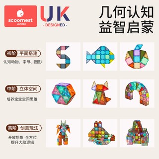 科巢 儿童磁力片彩窗积木拼图
