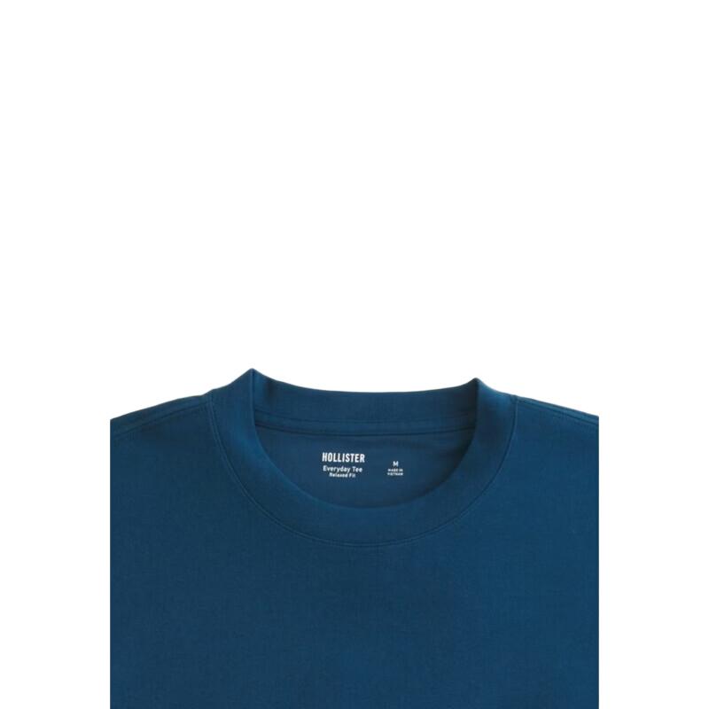 HOLLISTER 324-6344 美式舒适基础款纯色运动短袖T恤 深蓝色 M