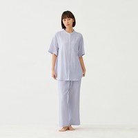 無印良品 MUJI 无侧缝细棉纱五分袖睡衣