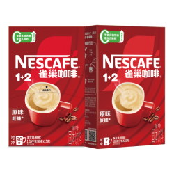 雀巢 1 2原味速溶咖啡粉 90条 7条 三合一冲调饮品