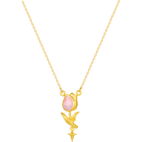 周六福 A0614926 足金珐琅郁金香吊坠项链 3.64g 40+5cm