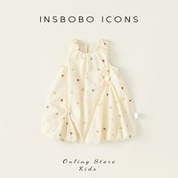 移动端：insbobo 女童连衣裙夏装2025宝宝公主裙儿童裙子无袖花苞裙夏天童装潮