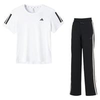 adidas 阿迪达斯 女装短袖T恤长裤运动套装