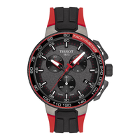 天梭 TISSOT 竞速系列 三眼计时石英男士运动手表 硅胶带