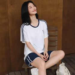 雪中飞 真五折！带胸垫睡衣套装 短袖+短裤 莫代尔 可外穿家居服