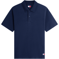TOMMY HILFIGER 华夫格肌理翻领短袖POLO衫