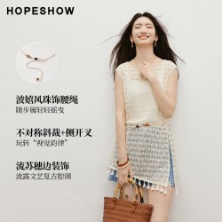 红袖 女士无袖圆领针织衫 90126202002