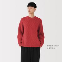 限尺码：無印良品 MUJI 无印良品 Labo 男式 美利奴羊毛低针距圆领毛衣